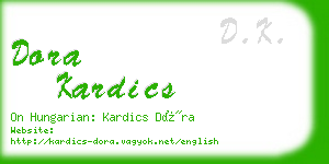 dora kardics business card